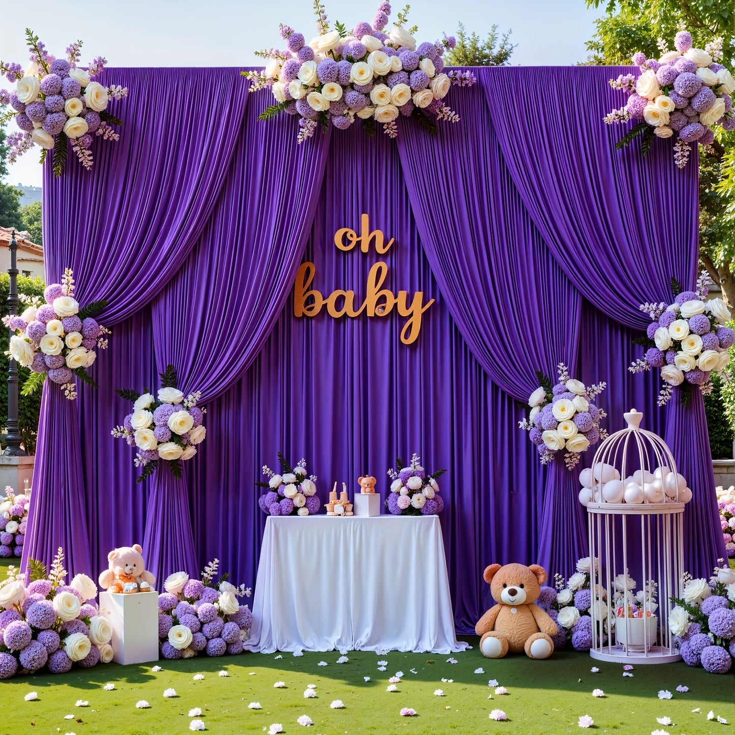 Photography Backdrop 4-Pack 5x10ft Polyester Spandex Background Cloth | Wrinkle-Resistant, Soft & Smooth with Pole Pockets | Wedding