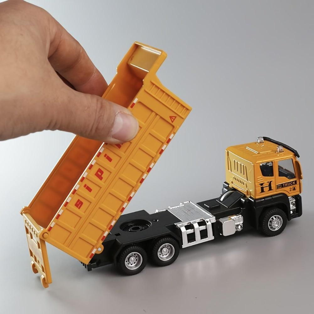 Die-Cast Construction Vehicle Toy Set, Mini Alloy Excavator, Dump Truck, Cement Mixer & Crane Trucks for Toddlers Boys Ages 3+