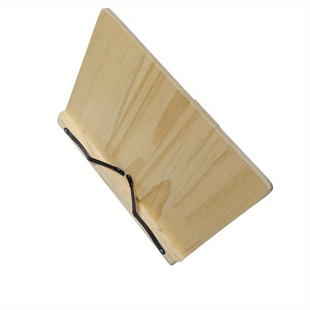 Bamboo Book Stand Adjustable Foldable Portable Reading Stand with Page Clips for Cookbook Tablet E-Reader Textbook Sheet Music Desk Holder
