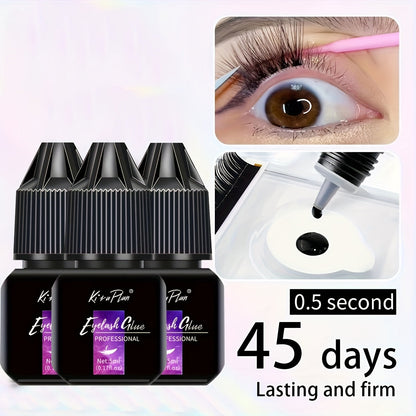Lash Glue Set, Eyelash Extension Adhesive 6-7 Weeks Retention, Quick Dry DIY Lash Bond for Individual &