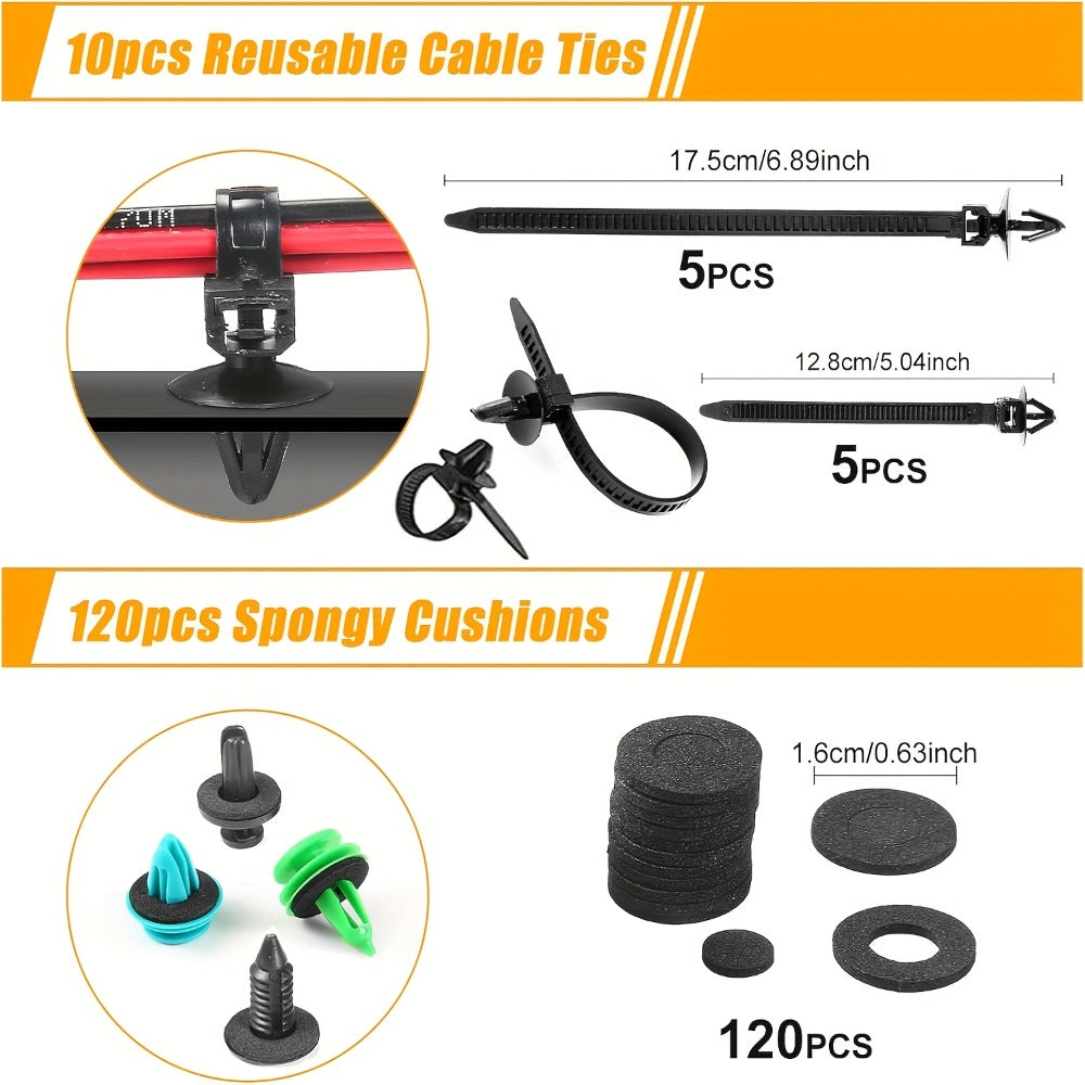Car Retainer Clips Push Fasteners Kit Bumper Plastic Rivets Assortment for Auto Interior Exterior Trim Panel Body Clips – 113 to 928 Pcs