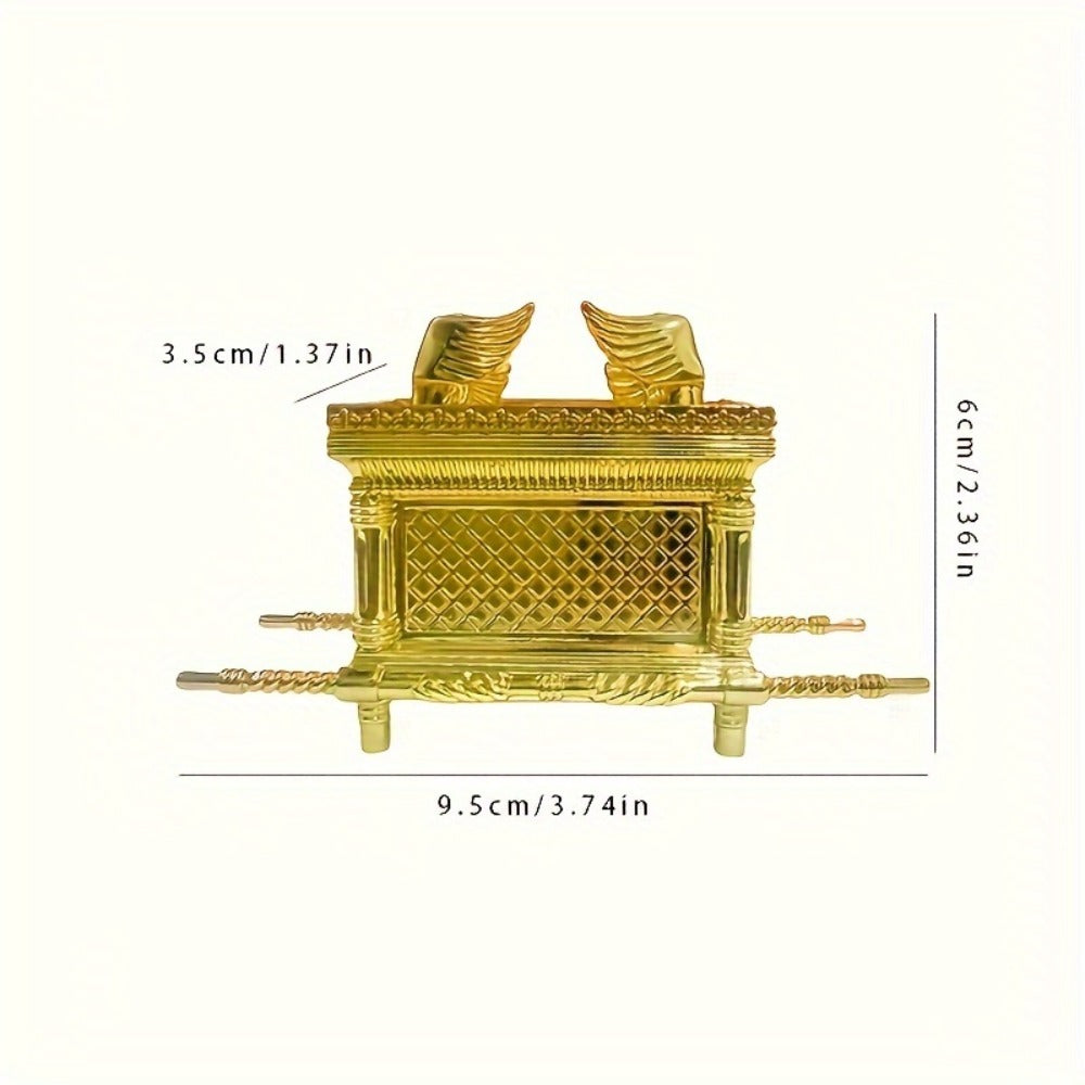 Ark of the Covenant Figurine – Golden Artisan Tabletop Statue, Spiritual Religious Decor for Home & Office, Hanukkah