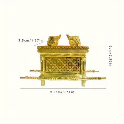 Ark of the Covenant Figurine – Golden Artisan Tabletop Statue, Spiritual Religious Decor for Home & Office, Hanukkah