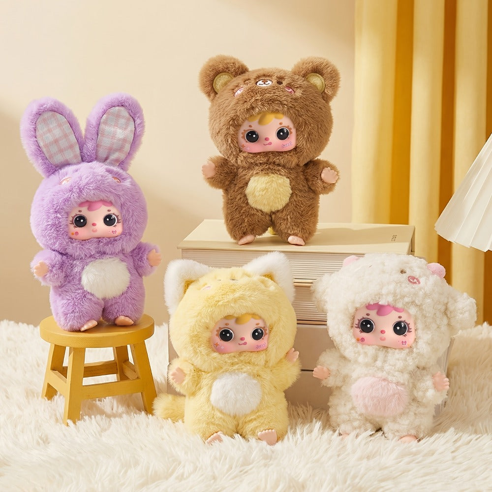 Kawaii Plush Keychain Charm, Cute Pet Healing Doll Rabbit Bear Stuffed Animal Bag Pendant, Random Style