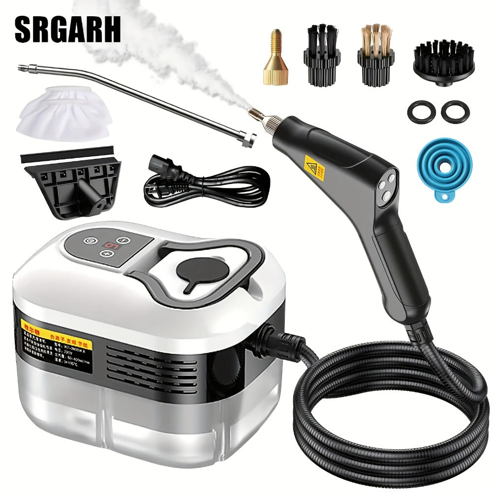 Portable Steam Cleaner High Pressure High Temperature with 3 Brush Heads Handheld Steam Cleaner for Bathroom Kitchen Furniture Car Home