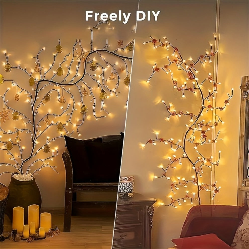 Fairy Lights with Remote, 96-LED Bendable Willow Branch Fairy Lights with USB Power, Remote Control and Eight Indoor Modes