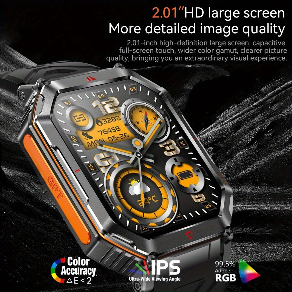 Smartwatch for Men with GPS, IPX8 Rating, Altimeter, Barometer, Compass and LED Flashlight