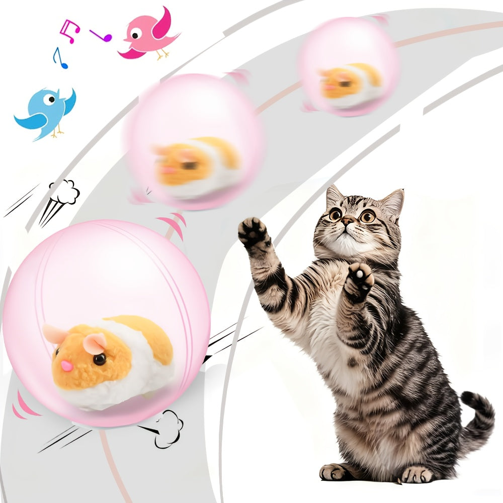 Interactive Cat Toy Ball – Automatic Motion Activated Rolling Toy for Indoor Cats and Dogs, Rechargeable Electric Moving Ball with Rabbit