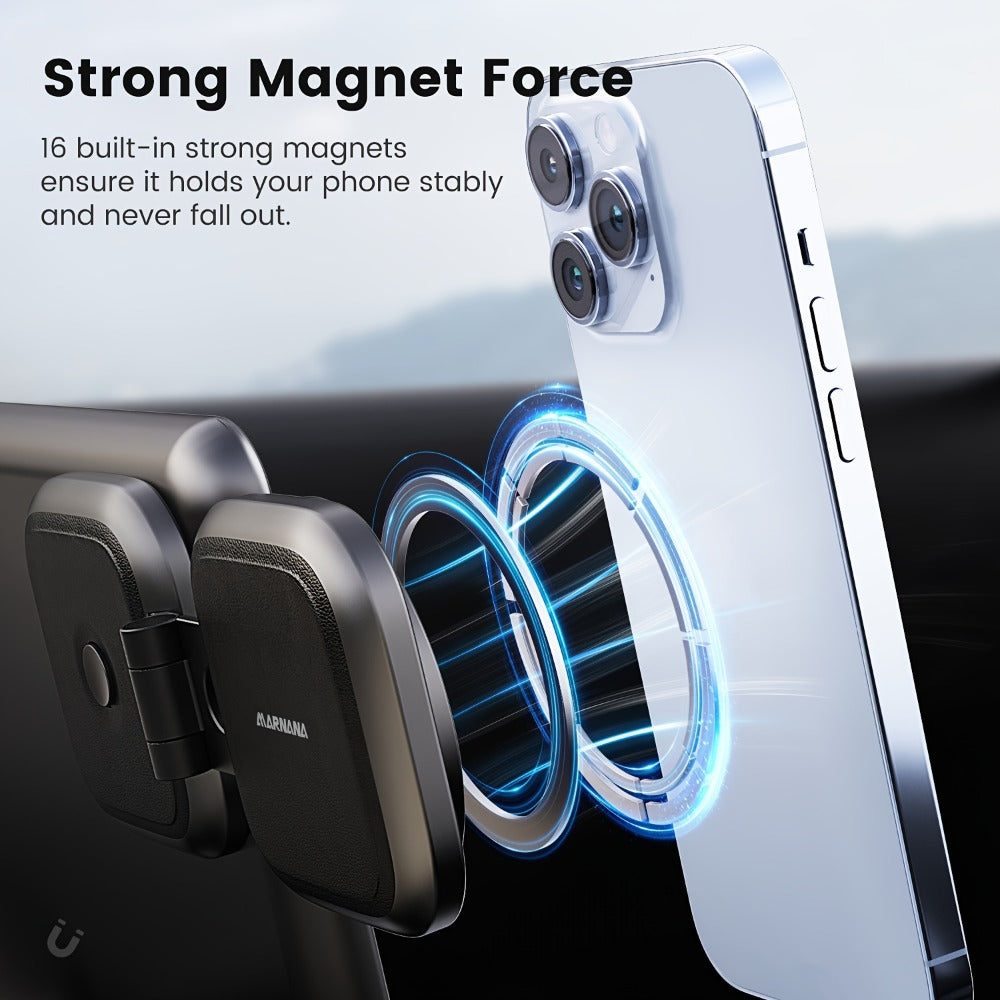 Foldable Magnetic Car Phone Mount for Pictured Model 3 or Model Y Center-Screen Installation