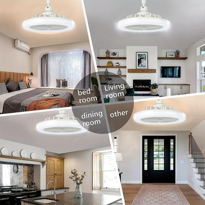 Ceiling Fan Light with Remote Control, Dimmable LED 3000-6500K, 3-Speed Fan, E26 Base, 360° Adjustable Universal Joint, Timed Night Light