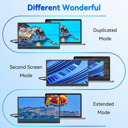 15.6 Inch Portable Monitor 1080P Touchscreen USB-C, 100% sRGB 72% NTSC IPS Travel External Second Screen for Laptop PC iPhone Android
