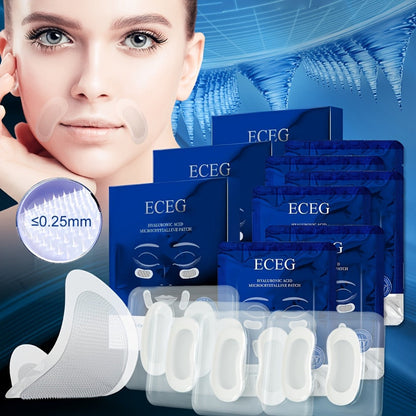 Hyaluronic Acid Microneedle Eye Patches Dissolving Under Eye Nasolabial Fold Anti-Wrinkle Overnight Skin Care Treatment 6 Pairs 3 Boxes