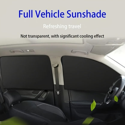 Car Sunshade Magnetic 4-Piece Set with 8 Magnets | Black Mesh UV Protection Window Blocker, Privacy Screen, Easy Install