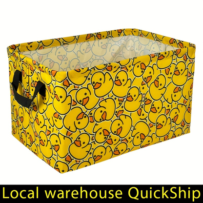 Soft Open-Top Printed Storage Bin with Side Handles and Cat, Dog, Pumpkin, Duck or Dachshund Designs