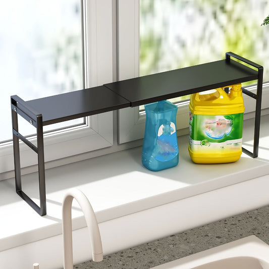 Narrow Shelf Organizer for Kitchen Bathroom Windowsill, Slim Adjustable Stackable Rack for Small Spaces