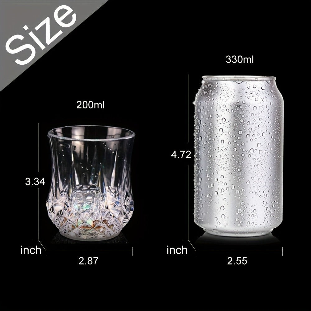 LED Light-Up Tumblers 12-Pack, 200 ml Color-Changing Party Cups Activated by Liquid for Bars, Birthdays and Celebrations