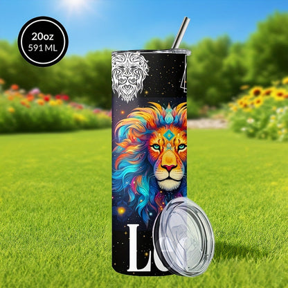 Insulated Tumbler 20oz Zodiac Horoscope 304 Stainless Steel with Lid, Straw and 12 Sign Choices