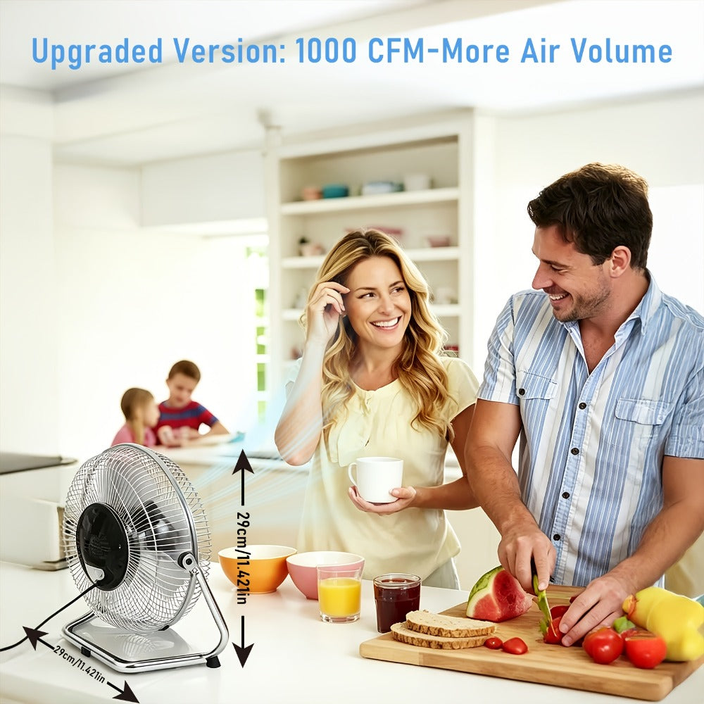 Industrial Floor Fan High Velocity 9 & 20 Inch, Metal Construction & Blades, 3-Speed Fan for Industrial