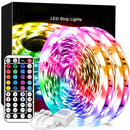 50FT or 100FT RGB LED Strip Light with 44-Key Remote, 20 Colors and Eight Modes for Room and Event Decor