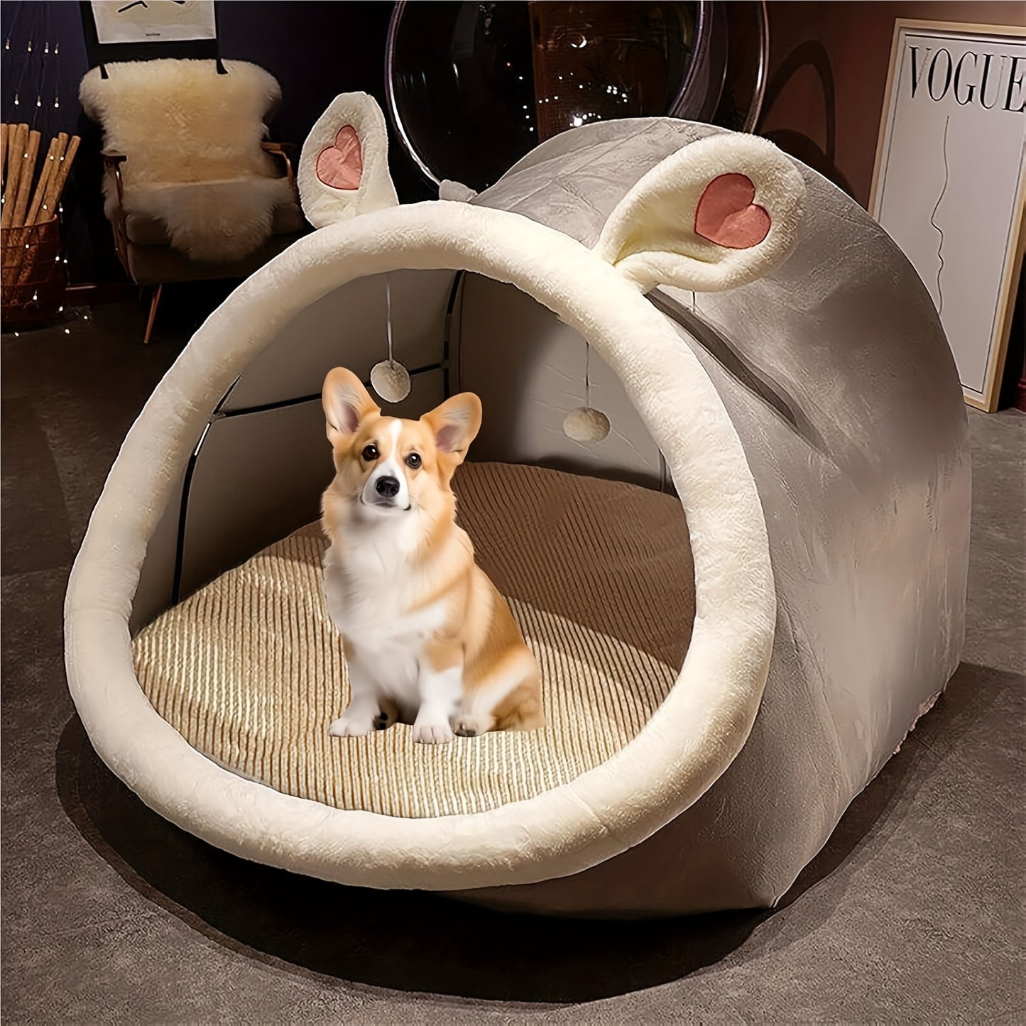 Human Dog Bed 51"x40"x30" Oversized Foldable Plush Washable Large Dog Bed with Super Soft Cushion for People & Pets