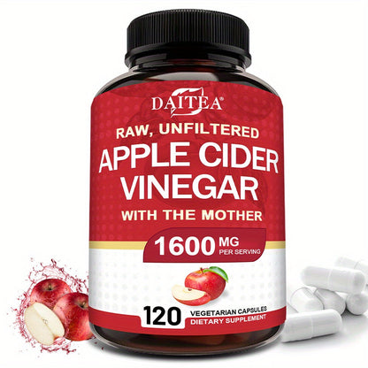 Apple Cider Vinegar Capsules 1600mg with Vitamin & Mineral Blend, Digestion for Bath Time, Home Spa and Personal Care
