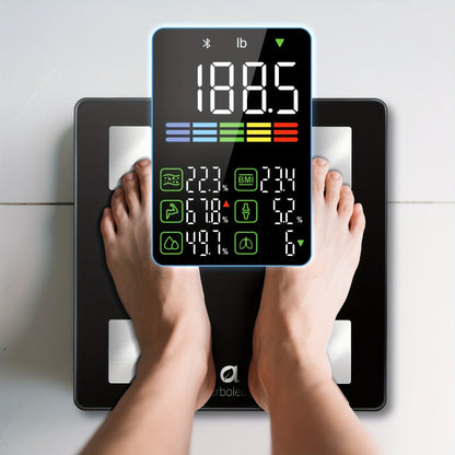 Smart Body Scale 14-in-1, Body Fat Scale with BMI, Mass & 14 Health Metrics, Wireless Bluetooth App Sync