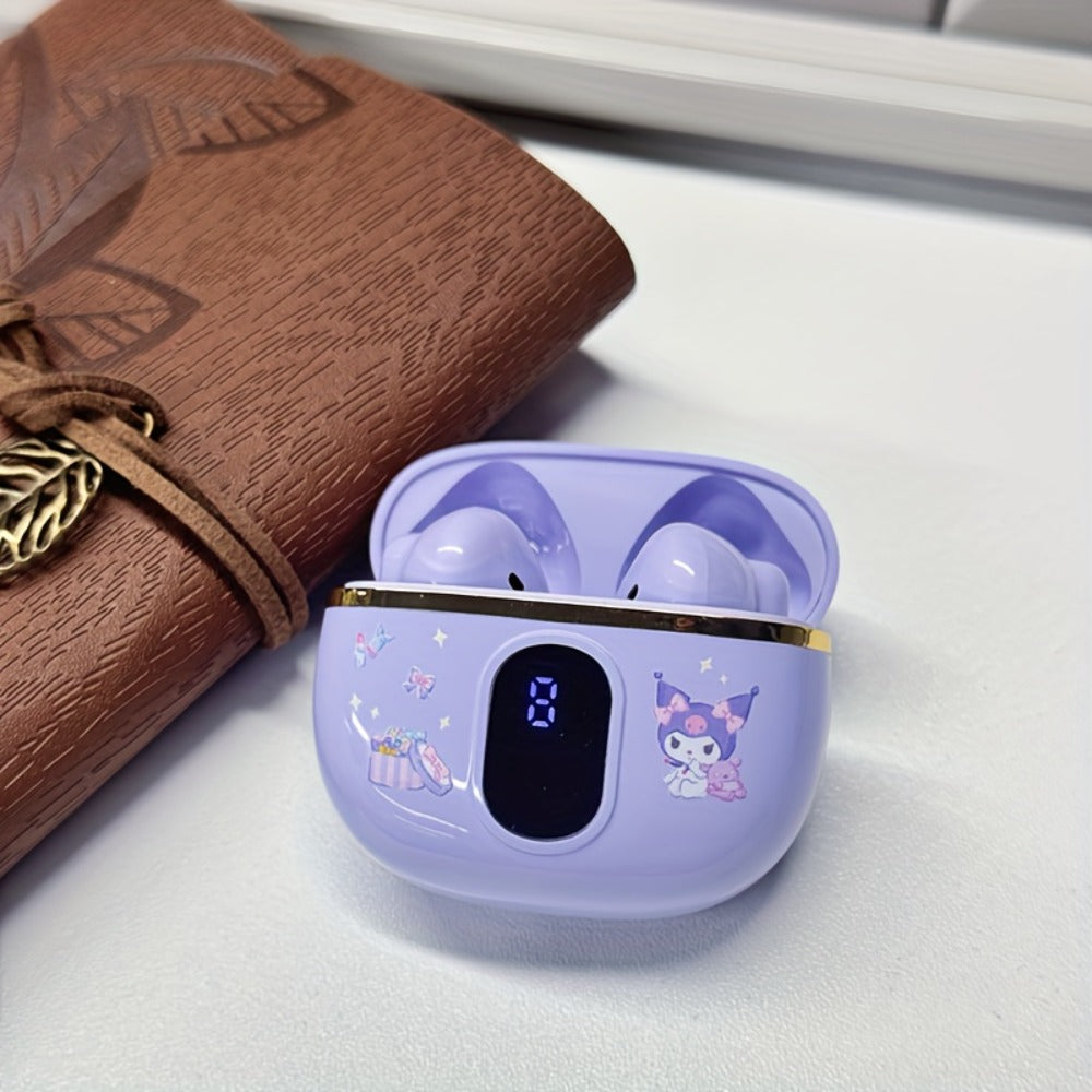 Kuromi Pompompurin Open-Fit Wireless Earbuds 360° Environmental Awareness LED Digital for Bedside Audio, Alarms and Room Entertainment