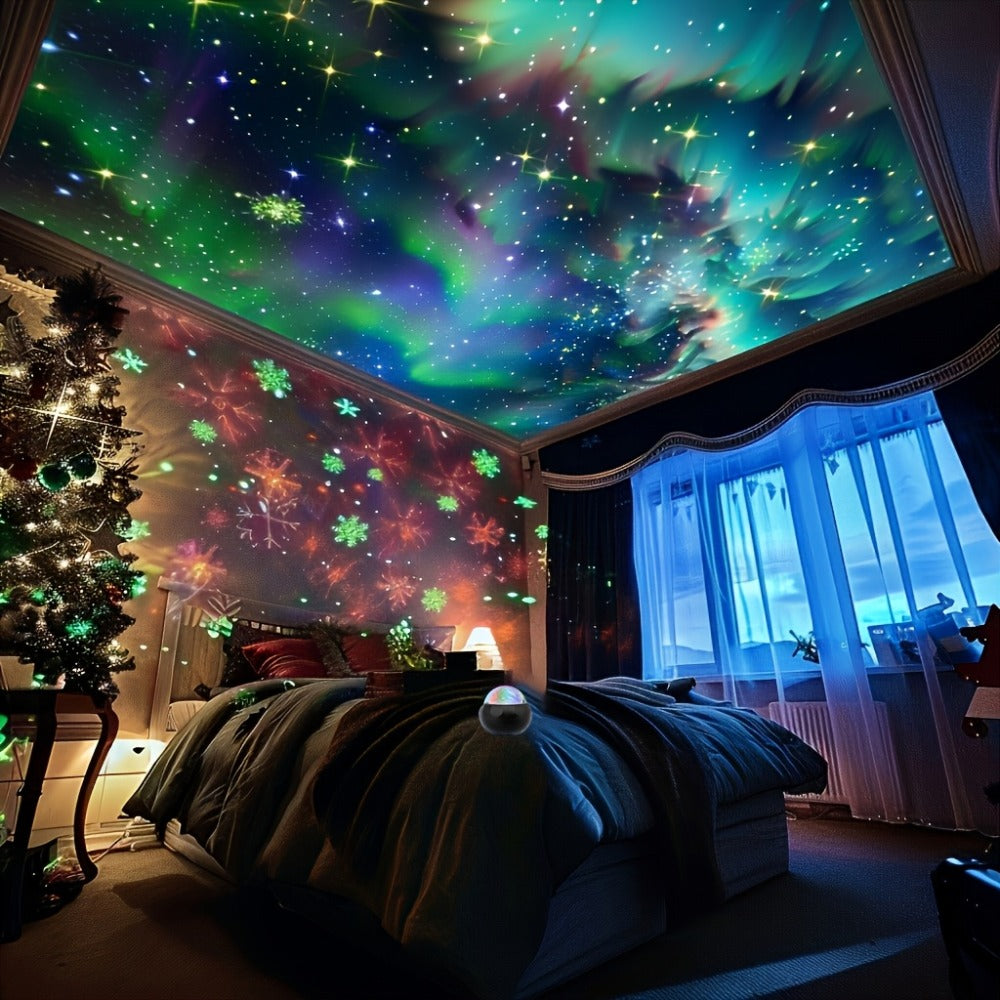 Aurora Magic Ball Light USB Plug-In with Remote, Color Rotating Aurora Borealis Effect Night Light for Bedroom