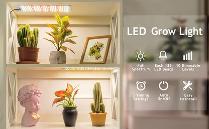Grow Light, Full Spectrum 270 LED Timer Dimmable Indoor Plants Seedling for Garden, Patio and Yard Use