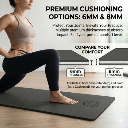 Extra Large Yoga Mat 6mm Thick – Non-Slip TPE Dual-Side Exercise Mat with Carry Bag for Yoga, Pilates, Stretching & Home Workouts