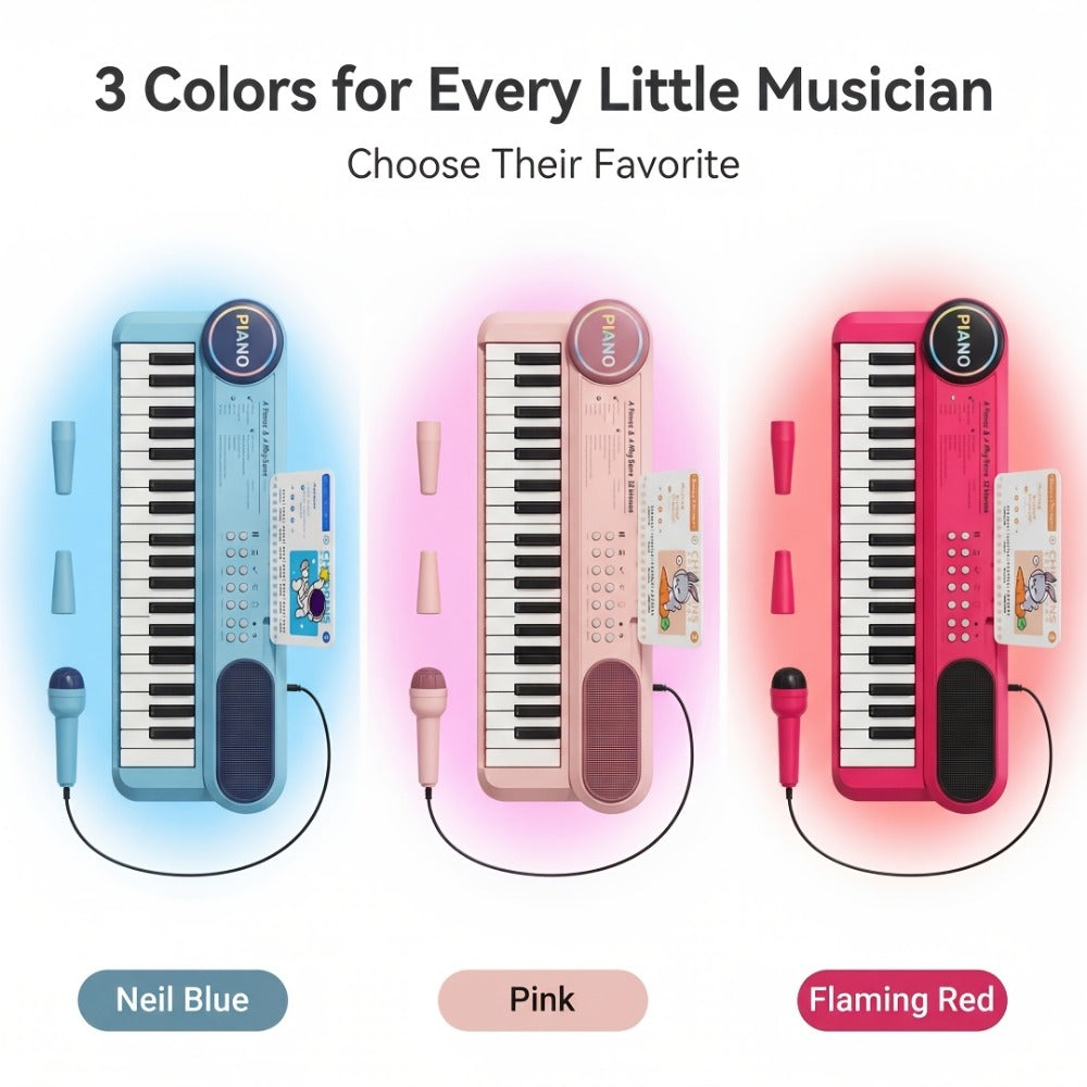 Kids Electronic Keyboard Piano 37 Keys with Microphone, Multi-Function Musical Instrument Toy for Children
