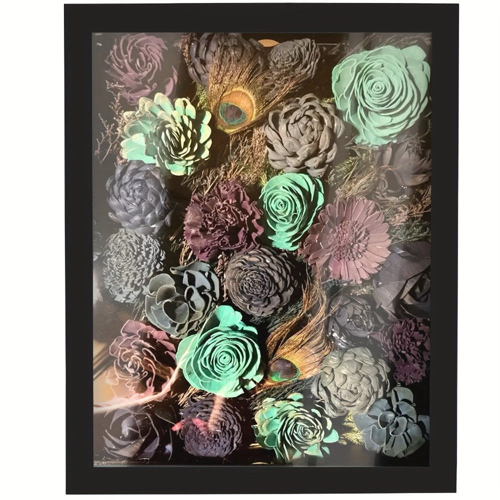Shadow Box Frame with Linen Back, Large Rustic Memory Display Case 11x14 & 12x16 Inch for Photos