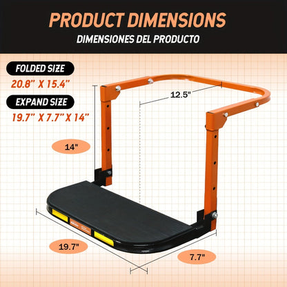 Tire Step Foldable Anti-Slip Thickened – 300 / 500 / 650 lb Capacity Adjustable Height for Truck SUV Trailer Maintenance