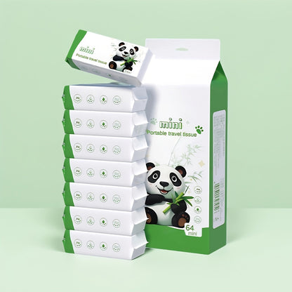 Mini Wet Wipes 64 Count 8 Packs Quick-Drying Cleaning Cloths Cute Animal Design for Travel for Home Cooking, Dining and Outdoor Meals
