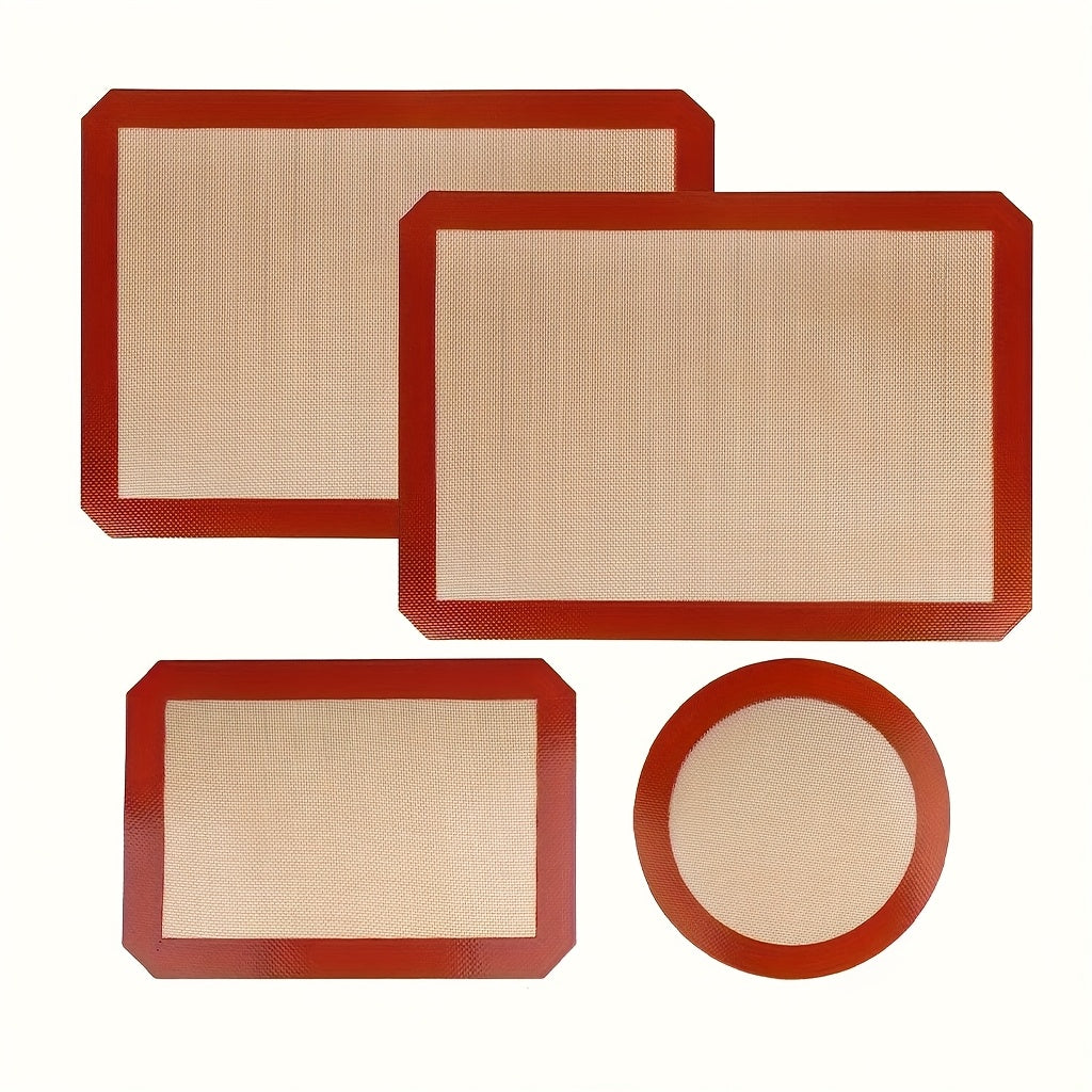 Silicone Baking Mat Set of 4 Nonstick Reusable Oven Liner Sheet for Cookies Macarons Bread for Entryways, Bedrooms and Living Spaces