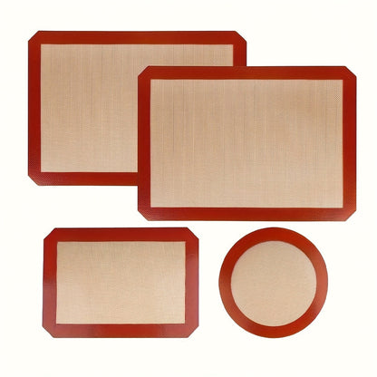Silicone Baking Mat Set of 4 Nonstick Reusable Oven Liner Sheet for Cookies Macarons Bread for Entryways, Bedrooms and Living Spaces