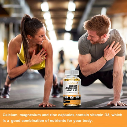 Calcium Magnesium Zinc & Vitamin D3 Capsules, 4-in-1 Synergistic Bone Strength & Immune Support