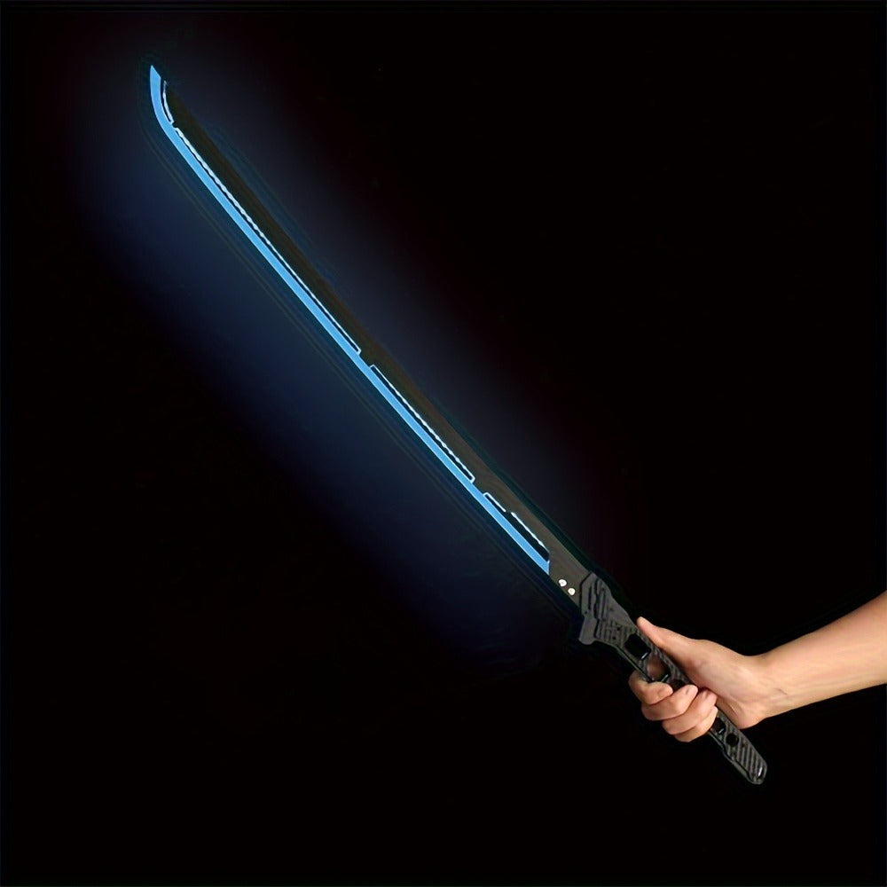 LED Samurai Sword Cyberpunk Glowing Katana 80cm, Acrylic Light-Up Blade for Halloween Costume Party Cosplay Sci-Fi Anime Props