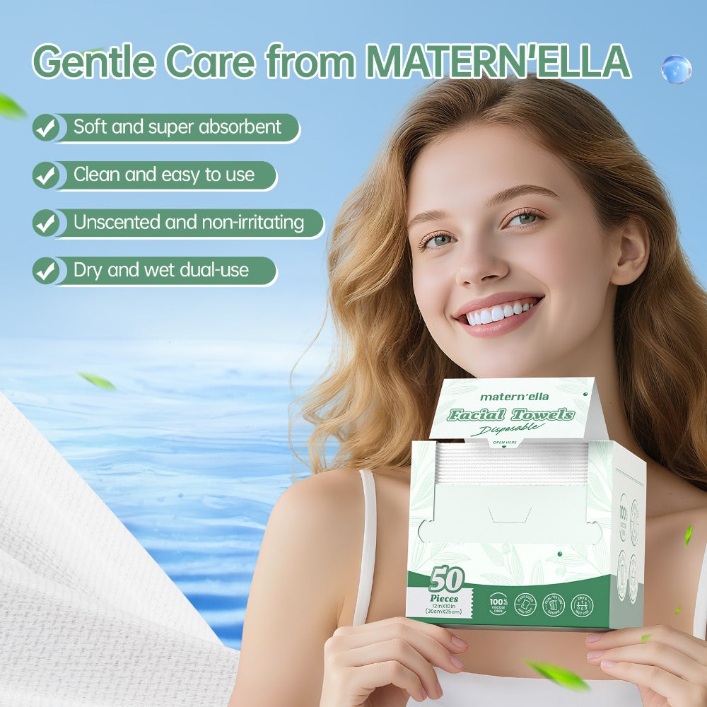 Disposable Face Towels Jumbo Ultra- Extra Thick, Highly Dry Wet Dual-Use Facial Wipes for Makeup Removal