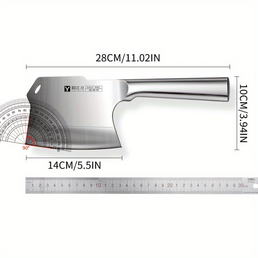 Bone Cutting Cleaver Knife Stainless Steel Butcher Meat Cleaver Thickened Blade for Kitchen for Home Cooking, Dining and Outdoor Meals