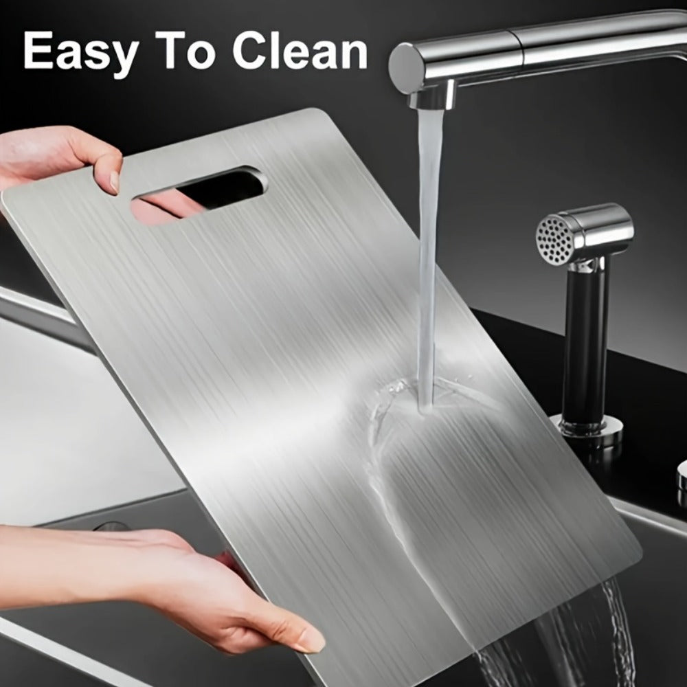 Stainless Steel Cutting Board Set of 3, Durable Kitchen Cutting Boards, & Easy to Clean, Space-Saving Nested Design for Meat