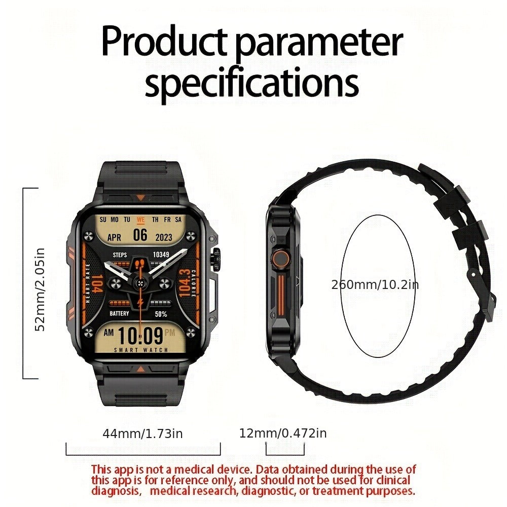 Smartwatch for Men with Bluetooth Calling SENBONO BT8959T5, 1.95" Large Display, 100+ Sport Modes, 340mAh Rechargeable Battery, Multiple