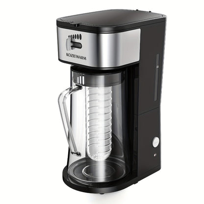 Iced Tea & Coffee Maker 3 QT Pitcher with Reusable Filter Basket, Adjustable Brew Strength, Cold Brew Machine for Iced Tea