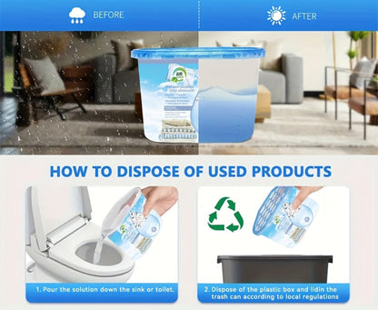 Portable Dehumidifier Boxes 6-Pack, Moisture Absorber & Odor Eliminator for Closets, Bathrooms, RVs