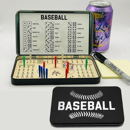 Sports Travel Board Game Set – Portable Wooden Baseball Softball Football Finger Dice Tabletop Game for Family Game Night
