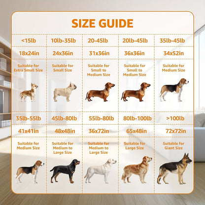 Dog Training Pads Washable Bone-Print Mat with Seven Size-Pack Options and Non-Slip Moisture-Barrier Backing