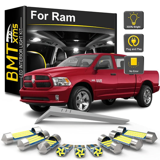 Interior LED Lights Kit for Dodge Ram 1500 2500 3500 – Canbus 6000K Cool White Map Dome Trunk License Plate Bulbs 1994–2023 (13–18 Pcs)