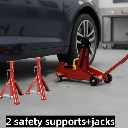 Jack Stands & Hydraulic Floor Jack – 3 Ton Jack Stands 2-Pack or 2 Ton Horizontal Hydraulic Jack for Vehicle Lifting & Auto Repair