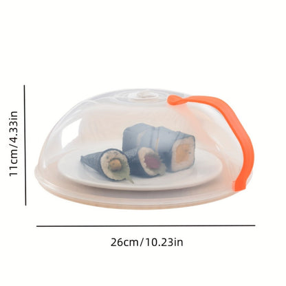 Microwave Food Cover Splash Guard 2 Pack with Steam Vent and Handle Plastic Splatter Guard for Home Cooking, Dining and Outdoor Meals
