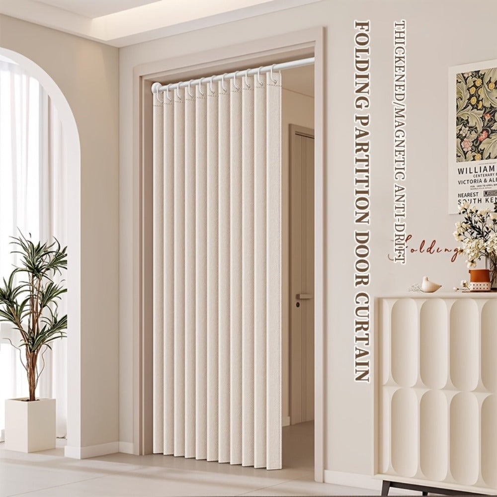 Magnetic Room Divider Curtain Doorway – Rodless Bohemian Striped Door Curtain, 210GSM Thickened Polyester